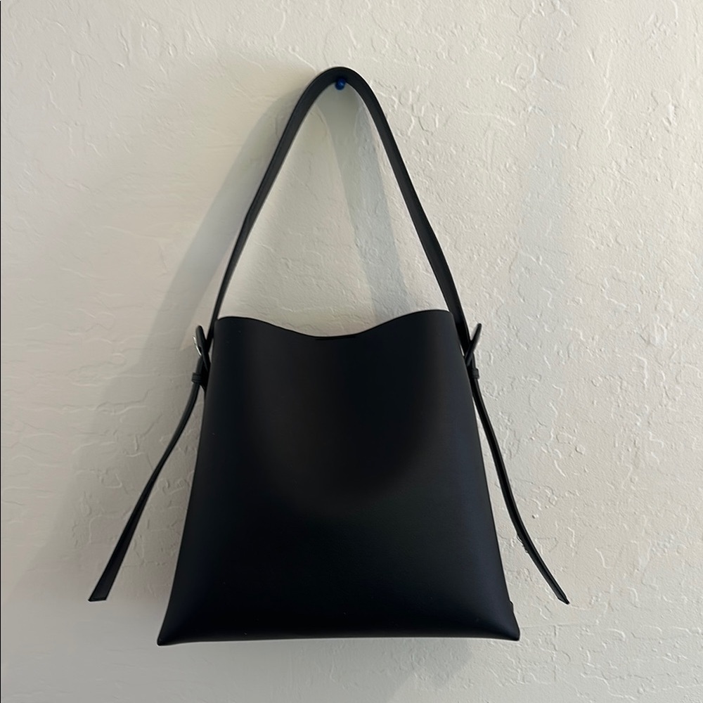 Elegant Black Tote Bag from Mango